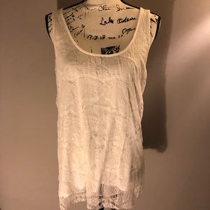Lace white tank